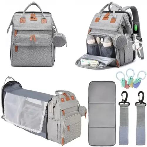 diaper bag backpack changing station waterproof baby bag usb - Temu