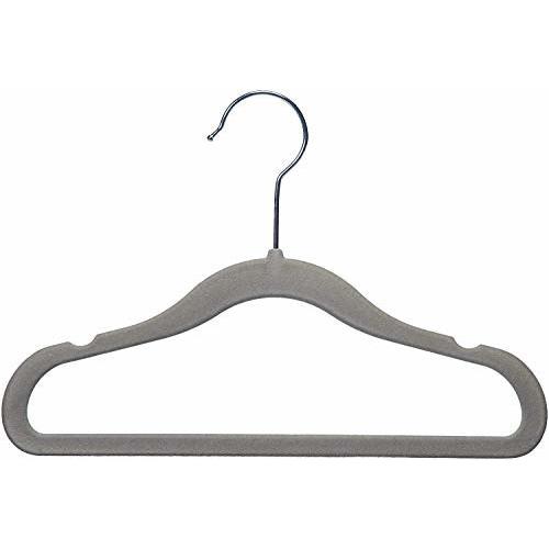 AmazonBasics Kids Velvet Non-Slip Clothes Hangers, Gray - Pack of 30 - 30-Pack