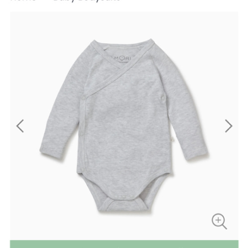 Long Sleeve Kimono Bodysuit White / Grey