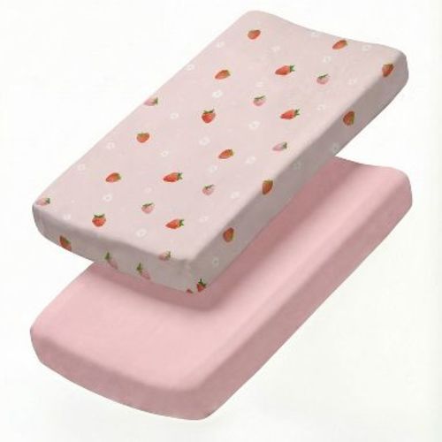 CGK Linens Microfiber Baby Crib Sheets – Soft, Breathable Fitted Crib Sheets, Oeko-Tex Certified in Strawberries, Size Standard