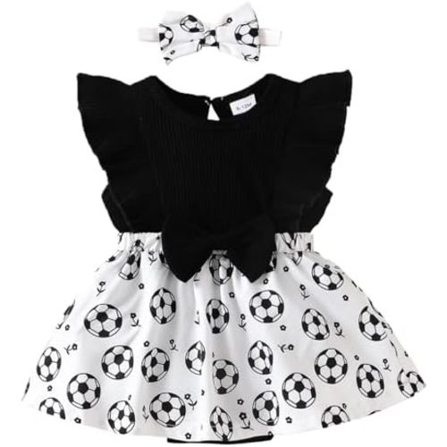 Baby Girl Clothes Newborn Romper Dress Baseball Football Soccer Basketball Infant Ruffle Sleeveless Summer Outfits Headband