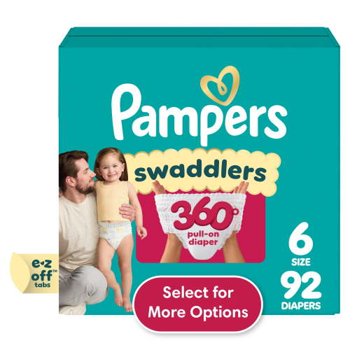 Free Shipping! Pampers Swaddlers 360 Pull-On Diapers Size 6 35+ lbs 92 Count Leakproof Skin Protection