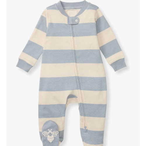Burt's Bees Baby Boys Sleep and Play PJs, 100% Organic Cotton One-Piece Zip Front Romper Jumpsuit Pajamas
