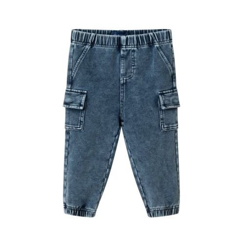 Andy & Evan Infant Denim Knit Jogger w/Cargo Pockets. Blue, Size 3-6 Months.