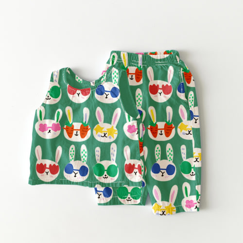 Baby & Kids Rabbits Green 2-Piece Set