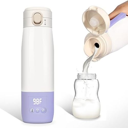 Portable Bottle Warmer for Travel, Bottle Warmer On The Go with Quick Heating, Preset Modes and PreciseTemperature Control, Water & Milk Warmer with Long Battery Life, Blue