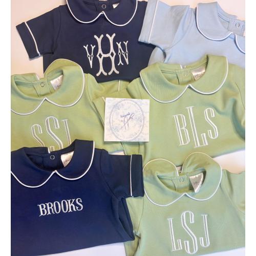 Monogramed Boys Bubble Romper/Initial Baby Boys Bubble Romper/Baby and Toddler Boys Outfit with Initials or Name/Outfit For Baby Boys