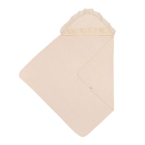 Crane Baby Ruffle Hooded Towel - Violet Floral