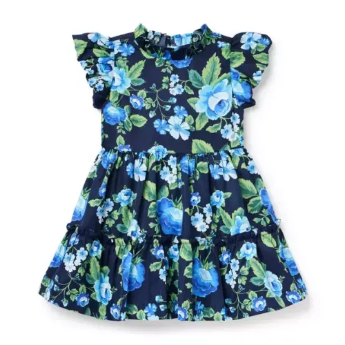 Girl Merchant Marine Floral Floral Ruffle Dress by Janie and Jack