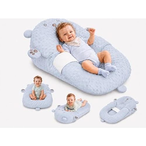 Baby Lounger Pillow, Nursing Pillow & Tummy Time Mat with Washable Cover