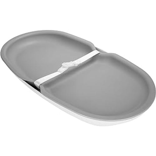 Ubbi Baby Foam Changing Pad, Easy to Clean, Lightweight, Waterproof, Includes Safety Strap and Non-Skid Base, Gray