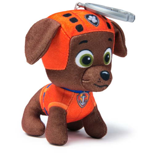 PAW Patrol: Rescue Wheels, 4-Inch Zuma Plush Toy with Keychain Clip