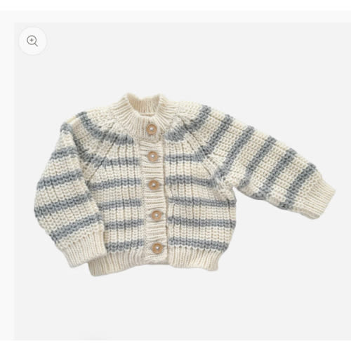 Rib Knit Stripe Cartigan in Bowie Grey – The Blueberry Hill