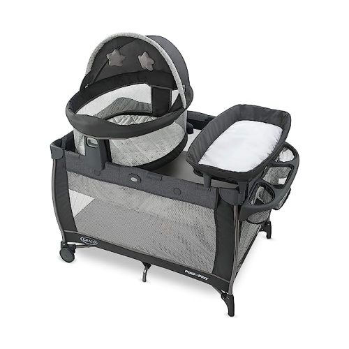 Graco Pack ‘n-Play Travel Dome LX-Playard | Features Portable Bassinet, Redmond - w/ Raised Dome