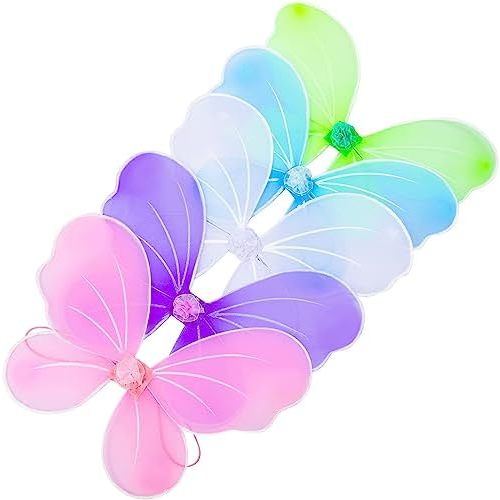 Jeowoqao Girls Fairy Wings Costume - Butterfly Wings for Kids, Little Girls Birthday Party and Halloween Dress Up