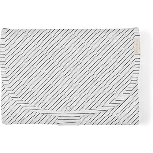 Makemake Organics Organic Portable Changing Pad GOTS Certified Organic Cotton Fill Portable Diaper Changing Mat Diaper Clutch Changing Station Kit Compact Travel Pad (33"x34", Blue Stripes)