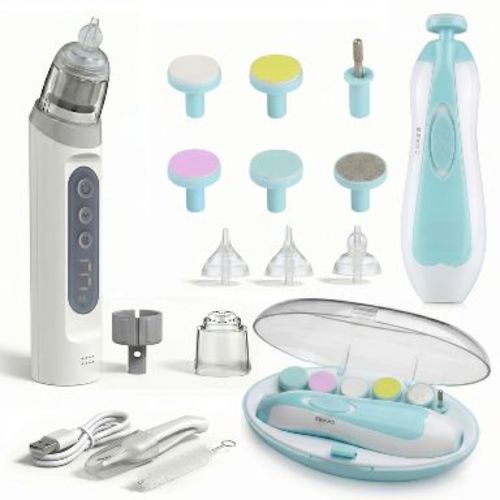 Nasal Aspirator & Electric Baby Nail Trimmer – Safe, Gentle, and Versatile Baby Grooming Set with Soothing Music