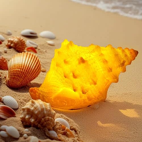 Conch Shell Night Lights USB Powered 3 Lighting Mode Color Changing Dimmable Sea Shell Lamps Beach Themed Seashell Decor Nightlights for Kids Adults Bedroom Nightstands Desktop Bedside