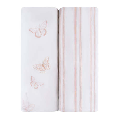 Butterfly Fitted Crib Sheet Set | 2pk easy care convenience – Ely's & Co.