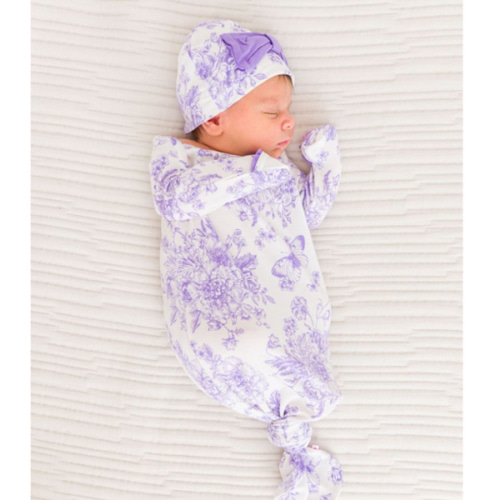 Ruffle Knotted Sleep Gown & Hat Set