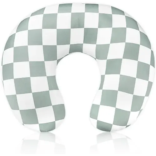 DILIMI Nursing Pillow Cover, Stretchy Removable Case for Breastfeeding Pillows, Ultra Soft Comfortable Slipcover for Baby Girl and Boy, Checkerboard Grid