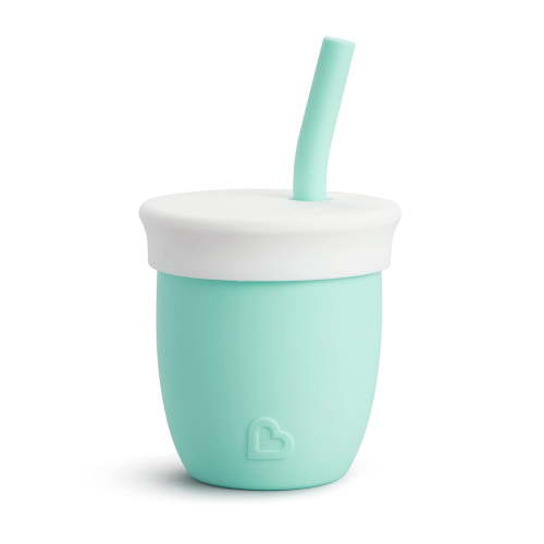 Munchkin Silicone Convertible Toddler Training Cup with Straw 4oz Mint BPA Free