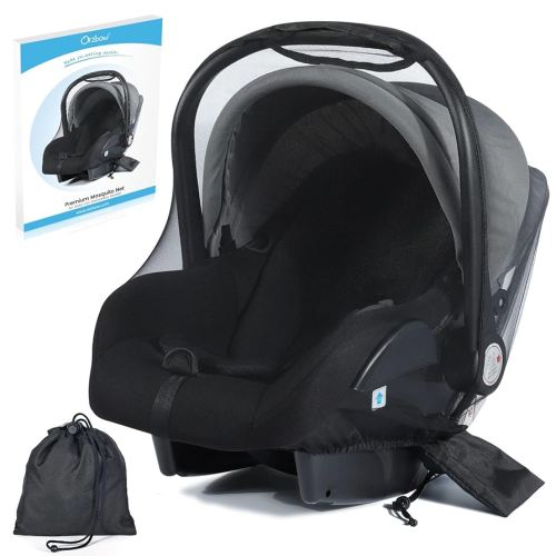 Orzbow Mosquito Net for Baby Car Seats, Universal & Breathable Infant Car Seat Insect Mesh, Encrypted Bug Net for Carseat Protection, Suitable Summer Night Walking, Baby Camping & Travel, Black