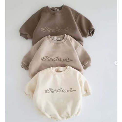 Neutral Dinosaur Romper – The North Shore Kids