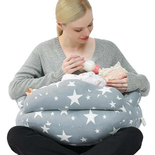 Nursing Pillow for Breastfeeding, Adjustable Nursing Pillow Breast Feeding Pillow Bottle Feeding More Support for Mom and Baby, Breastfeeding Essentials for Newborn,Removable Cover