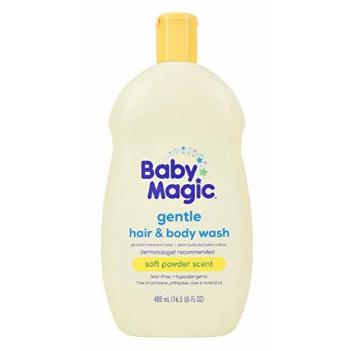 Baby Magic Gentle Hair & Body Wash, Calendula & Coconut Oil, Free from Tear & Parabens & Phthalates & Sulfates & Dyes, 16.5 Fl Oz