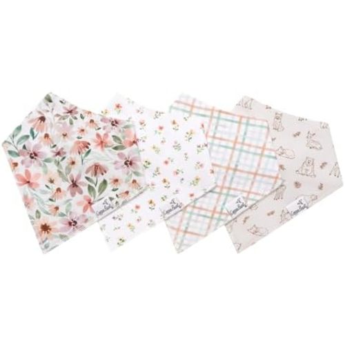 Copper Pearl Baby Bibs 4 Pack, Bandana Drool Bibs for Baby Girl & Boy, Soft Cotton Bibs for Drooling and Teething