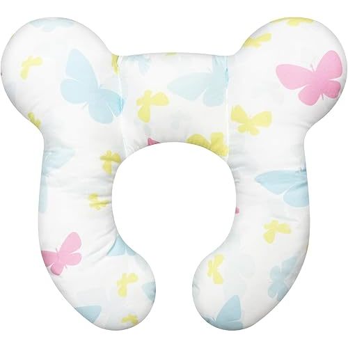 Baby Neck Pillows - Upgraded Toddler Travel Cushion for Toddler Head and Neck, Infant Neck Pillow for Car Plane Stroller Pushchair - Butterfly
