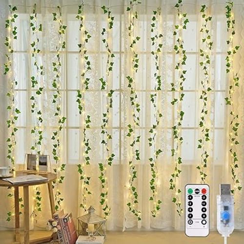 JMEXSUSS Vine Curtain Lights, 200 LED Vines with Fairy Lights for Bedroom