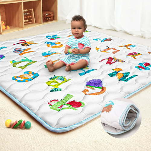 Beavtaens Baby Play Mat for Floor, Foam 50"x50" Playpen Mat, Thickened & Non-Slip, for Ages 0-4