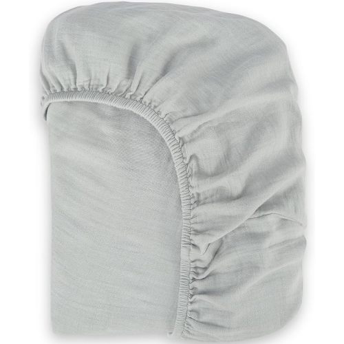 Bioweaves Organic Cotton Muslin Crib Sheet, GOTS Certified Fitted Crib Mattress Sheet, Extra Soft & Breathable for Toddler, Baby Boys & Girls, 52" x 28”, 8 Inch Pocket, Hint of Mint