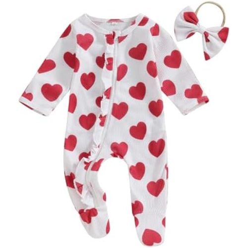 YINGISFITM Baby 3 6 Months Girl Clothes Newborn Onesie Ruffle Long Sleeve Ribbed Romper Jumpsuit One Piece Hospital Outfit