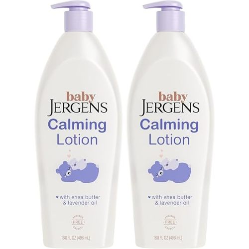 Jergens Baby Calming Lotion,Baby Calming Lotion,Lavender-Baby-Lotion,Baby-Moisturizer with Shea Butter and Lavender Oil,16.8 Fl Oz,(Pack of 2)