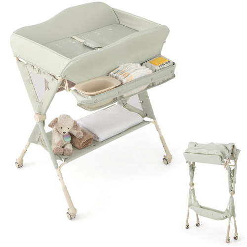 Costway Portable Baby Diaper Changing Table with Storage and Water Basin