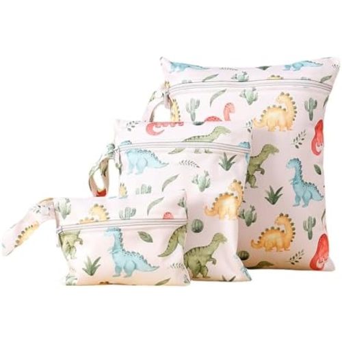 3-Piece Waterproof Wet Dry Bag Set with Zipper - Durable Travel Organizer for Swimming, Diapers, Baby, Gym & Beach Accessories