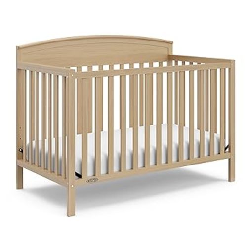 Graco Benton 5-in-1 Convertible Crib, Driftwood | GREENGUARD Gold Certified, Converts from Baby Crib to Toddler Bed, Daybed and Full-Size Bed, Fits Standard Baby Crib Mattress