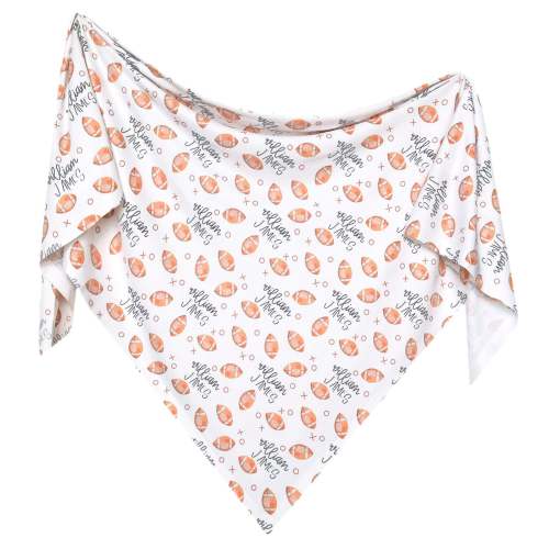 Personalized Baby Name Swaddle Blanket - Football