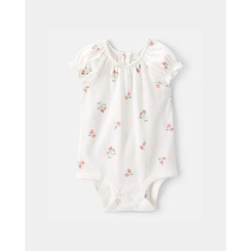 3 mo Baby Girl Strawberry Bodysuit - White - OshKosh B'gosh | Carter's