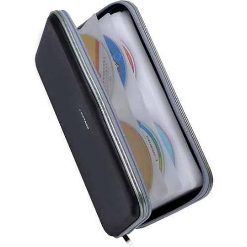 70 Capacity Heavy Duty CD DVD Blu-ray Media case Storage Holder Organizer Wallet (Black)
