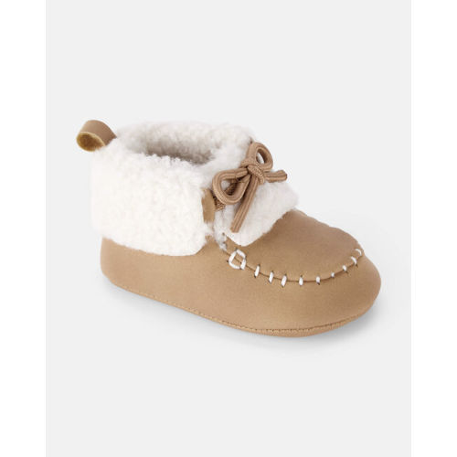 Baby Boy Teddy Fleece Moccasin Boots - Brown | Carter's