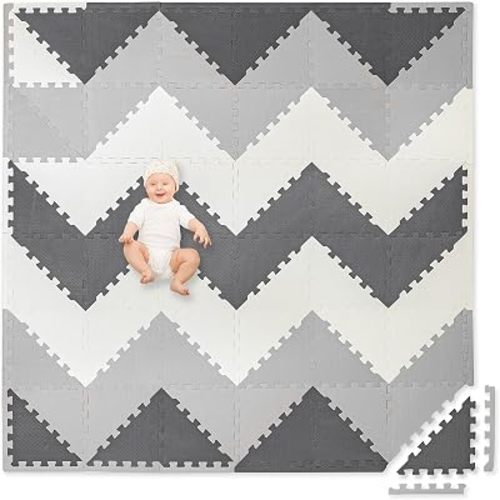 Play Platoon Triangular Kids Play Mat, 96 Piece - Extra-Thick Foam