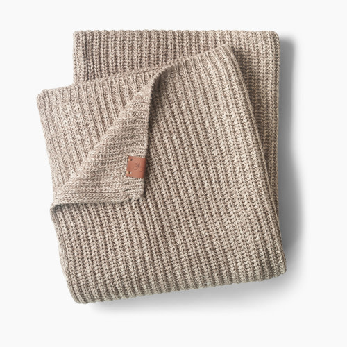 Goumi Kids Mountain Collection Organic Cotton Knit Cozy Blanket - Pecan, 47 X 47