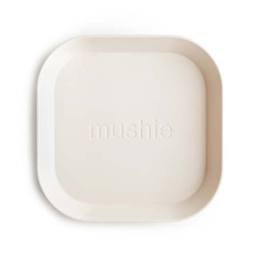 Mushie Baby Square Dinnerware Plates, Set of 2
