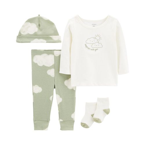 Baby 4-Piece Take-Me-Home Set - 3M - Green/White