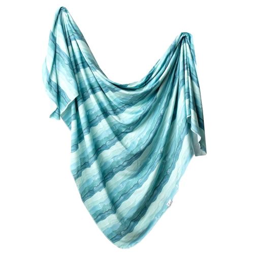 Copper Pearl Large Premium Knit Baby Swaddle Receiving Blanket Waves