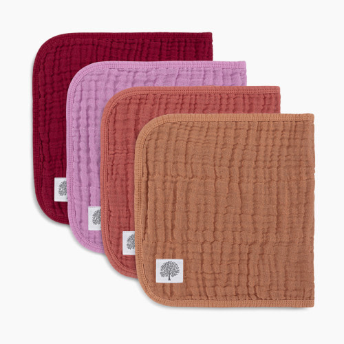 Parker Baby Co. Muslin Cotton Burp Cloths (4-Pack) - Rose Set